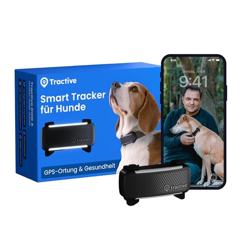 Tractive GPS Tracker Hund | 2025 Edition | Live-Ortung | Weglaufalarm | Aktivitätstracking | Gesundheitswarnungen | Bellverhalten | Empfohlen von Martin Rütter (Schwarz)