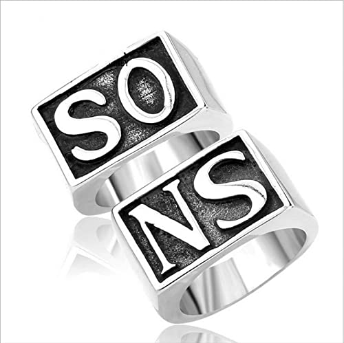 ZHUZE Ring 2 Stück/Set The Sons of Ringe Herren Rock Punk Cosplay Kostüm Motorrad Ring Finger