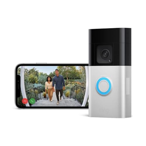 Zertifiziert und generalüberholt Ring Akku Videotürklingel Plus (Battery Doorbell Plus) | Kabellose Video-Türsprechanlage mit kamera, 1536p-HD-Video, Kopf-bis-Fuß-Aufnahme, Nachtsicht in Farbe, WLAN