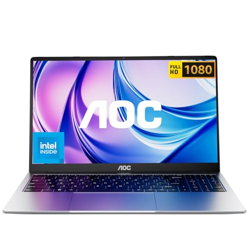 AOC Laptop 15.6 Zoll,16 GB DDR4,512 GB SSD(Unterstützt Erweiterung 2 TB),Notebook Gaming,Metallgehäuse,180°-Faltung,HDMI,WiFi