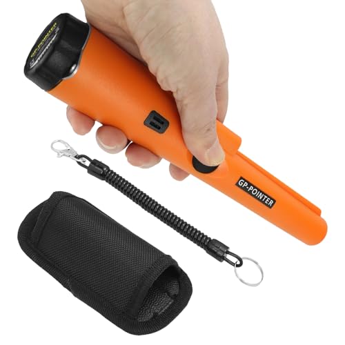 QWORK® Metalldetektor Pinpointer, IP66 wasserdicht und 360°Scan, Tragbar Metallsuchgerät, Batterie Nicht im Lieferumfang enthalten