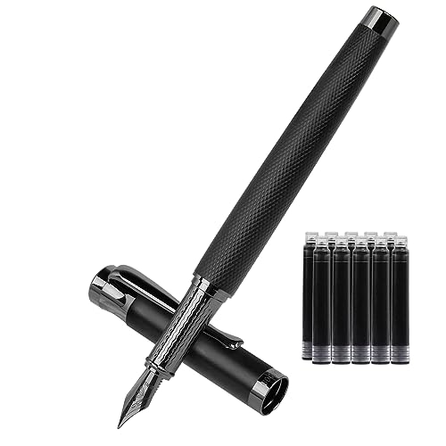 BOCIYER Luxus Füllfederhalter Set, feine Feder, bestes Stiftgeschenkset für Männer & Frauen, Büro, Kalligraphie füller - Schwarz
