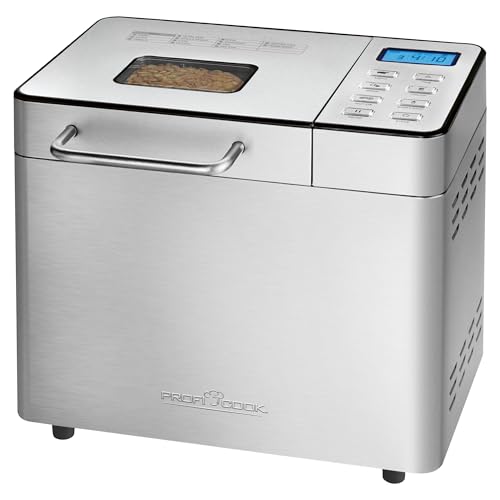 ProfiCook® Brotbackautomat mit Timer | morgens mit warmem Brot aufwachen | Krustenbräunung einstellbar (hell, mittel, dunkel) | 13 Programme | Bread Maker | Brotbackmaschine | Backautomat PC BBA 1282