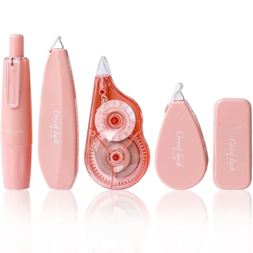 Hyleara 5 Stück Korrekturroller Set, Korrekturmaus Mini Korrekturband, Correction Tape für Schulsachen Aesthetic, Korrekturroller Mini Für Schüler, Büro, Hause(Rosa)