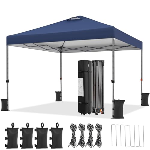 Yaheetech 3x3m Faltpavillon Pavillon Wasserdicht Stabil, Höhenverstellbar Pop Up Faltzelt inkl.Tasche & 4 Sandsäcke, UV-Schutz 50+ Campingpavillon Partyzelt für Garten Camping, Navy Blau