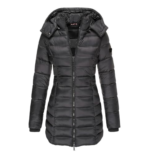 Steppmantel Damen Lang, Wintermantel Damen, Daunenjacke, Daunenmantel, Puffer Jacke, Winterjacke, Damenmantel, M
