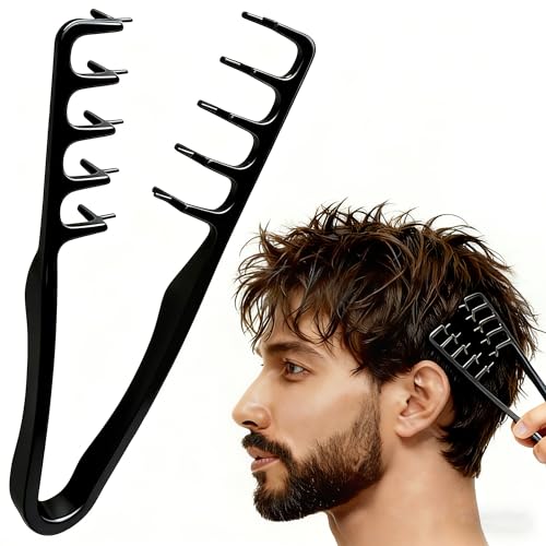STRUKTURPASTE Lockenkamm Textur Kamm,Haarzange Texturkamm Texture Comb Styling Kamm Roots Volume Tool für Die Haarwurzeln Mit Ponyansatz Pflegen,Lifting Haarwurzeln Haarbürste für Männer und Frauen