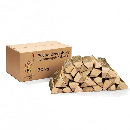 Neandertaler Feuer Brennholz Kaminholz Hartholz – Grillholz 25 cm 30 kg Feuerholz | Holz für Grill Kamin Smoker Ofen | Firewood Anfeuerholz | Holzkamin Laubholz
