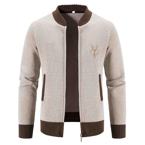 Trachtenjacke Herren, Strickjacke Herren Janker Tracht Jacken Herrenstrickjacke Pullover Jacke Sweatjacke Ohne Kapuze Trachten Trachtenstrickjacke Für Strickjacken Jacket