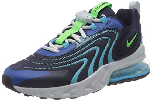 Nike Air Max 270 React Eng, Herren Laufschuh, Blackened Blue/Green Strike, 43 EU