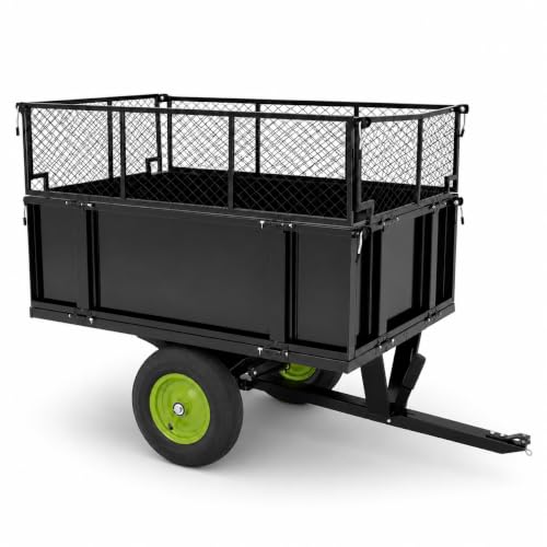 TRUTZHOLM Anhänger Rasentraktor 300 kg kippbar Aufsitzmäher Hänger Traktor Kippanhänger ATV Quad mit Kupplung zum Transport von Erde, Dünger und Laub