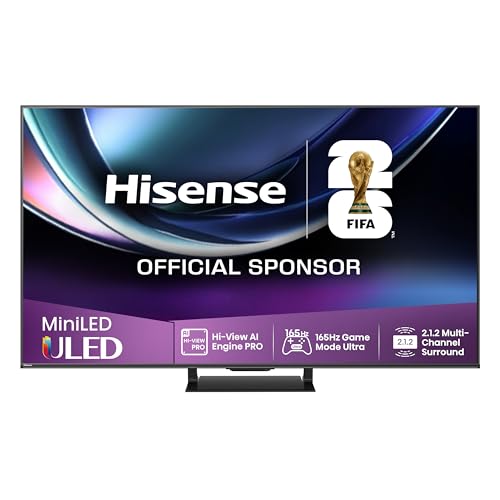 Hisense 75U7Q Pro Fernseher 75 Zoll, 4K Mini LED, Smart TV, Hi-View AI Engine Pro, 165Hz Game Mode Ultra, FreeSync Premium Pro, 2.1.2 ch. Surround Sound, Dolby Vision IQ Atmos, Sprachsteuerung [2025]