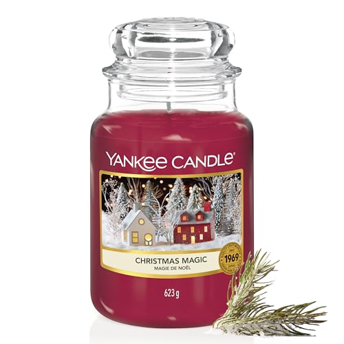 Yankee Candle Duftkerze im Glas (groß) | Christmas Magic | Kerze mit langer Brenndauer bis zu 150 Stunden | Perfekte Geschenke für Frauen