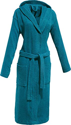 REDBEST Unisex-Bademantel, Morgenmantel, Saunamantel Frottier Chicago Petrol Größe M - schnell trocknend und saugstark, 100% Baumwolle