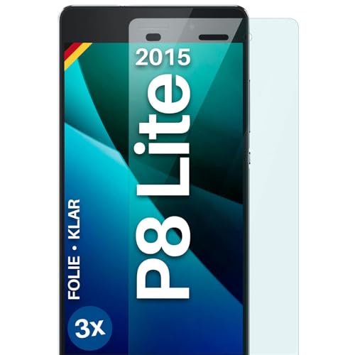 moex für Huawei P8 Lite 2015 Schutzfolie Displayschutz Folie Ultra-klar HD 0,2 mm kompatibel mit jeder Hülle, Anbringen ohne Blasen, Handyfolie Extra Kratzfest, FlexProtect 3 Stück