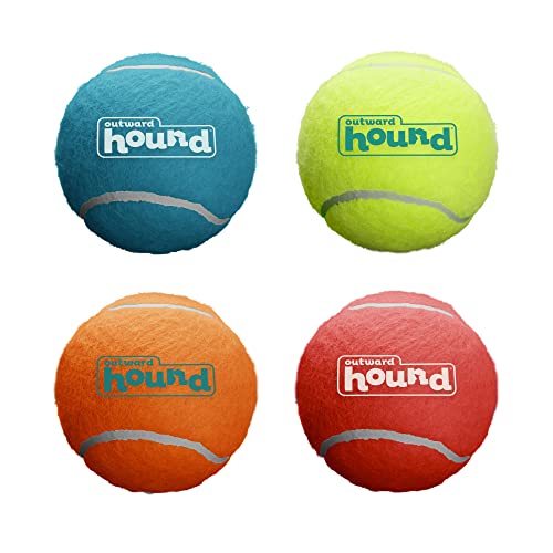 Outward Hound Squeaker Ballz - Hundespielzeug zum Apportieren - Größe M - 4er-Pack