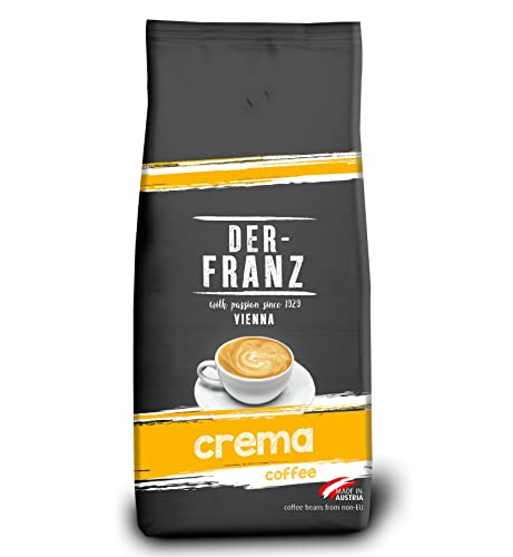 DER-FRANZ Kaffee Crema, Intensität 4/5, 100% Arabica, ganze Kaffeebohnen, 1000g