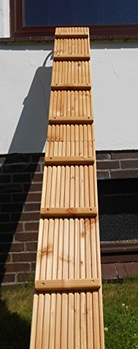 Jennys Tiershop 2 Meter! Katzenleiter/Katzentreppe mit einem Verbindungsstück für Balkon, Mit Klemmhalterung. extra 21 cm Breit! Douglasie (e)