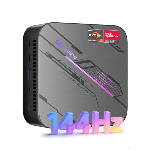 Blackview MP100 Mini PC AMD Ryzen 7430U, 144Hz 4K 3 Display Desktop PC, AMD Radeon Graphic, 16GB RAM 512GB PCIE 3.0 SSD, Win11 Pro, Wi-Fi 6/BT5.2, 3 Jahre Garantie, Mini PC für Büro/Zuhause/Geschäft