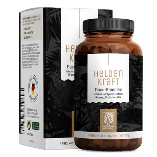 Maca Kapseln hochdosiert - Maca Extrakt mit Tribulus terrestris, Cordyceps, Bockshornklee, Zink, Ginseng, Safran, Selen - 90 Kapsel - Vegan