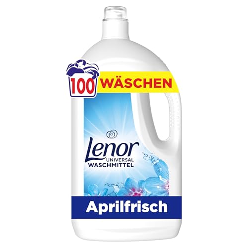 Lenor Universal Waschmittel Flüssig, 100 Waschgänge, Aprilfrisch, Lang Anhaltende Frische, Extra Geruchsabwehr Bei Kaltwäsche