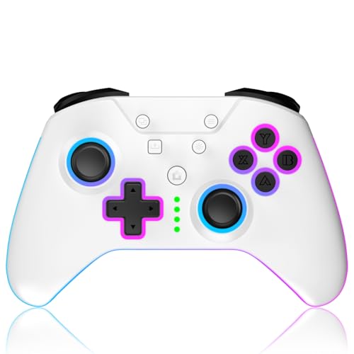 Xbox Controller Wireless für Xbox One, Xbox Series X/S, Xbox One X/S,2.4GHz RGB LED Licht Wireless Controller mit 3.5mm Kopfhörerbuchse,Weiß