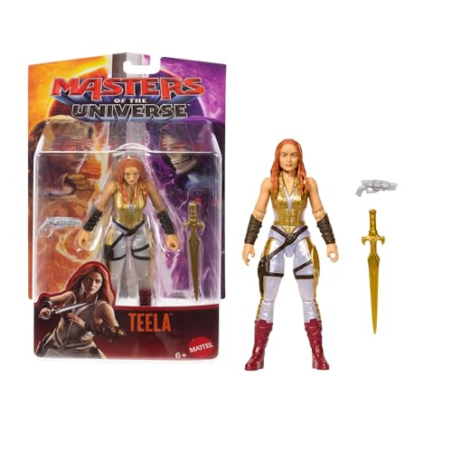 Masters of the Universe 2026 Film-Actionfigur-Spielzeug Teela, ca. 14 cm groß, originalgetreu zum Aussehen von Camila Mendes, 14 bewegliche Gelenke und Schwert, heldenhafte Kriegsgöttin, JKH90