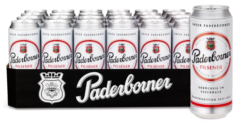 Paderborner Pilsener Bier, mild süffiges Pils, Dosenbier EINWEG (24 x 0.5 L Dose)