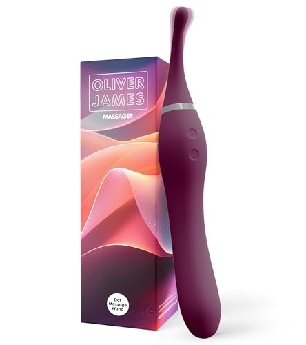 Clitoral Vibrator Wand with Vibrating Tail by Oliver James - 10 Pleasure Modes, Showerproof Silicone Wand Vibrator for Women, USB Rechargeable Sex Toys for Her (Deep Purple)