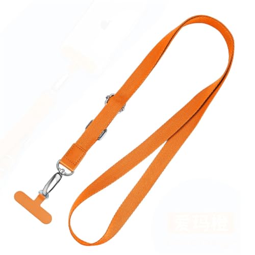 Wisafory Unisex Handy-Kette Verstellbarer Handy Lanyard Schl체sselband Lang mit Pads Breitem Umh채ngeband Kette zum Umh채ngen f체r Alle Handyh체llen Arbeitserlaubnis Personalausweis Orange