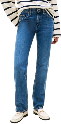 Tommy Hilfiger Damen Jeans Hose Classic Straight Fit, Blau (Nos Mid Blue), 30W/26L