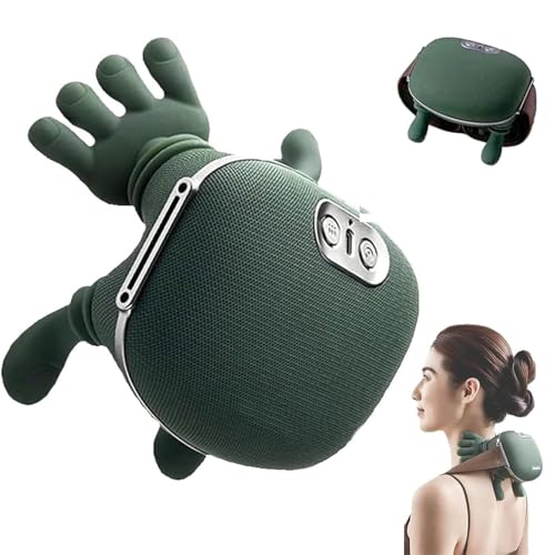 Nackenmassagegerät mit Wärme, 4D Nacken- und Schultermassagegerät mit 3 Massagefunktionen & 2 Heizstufen, Kabelloses U-förmiges Massagekissen zur Muskelentspannung, Ideal für Zuhause, Büro und Reisen