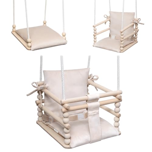 MAMOI 3-in-1 Kinderschaukel mit Sicherheitsgurt, höhenverstellbar, Schaukel für Zuhause, stabile Konstruktion, einfache Montage, Indoor-Kinderschaukel