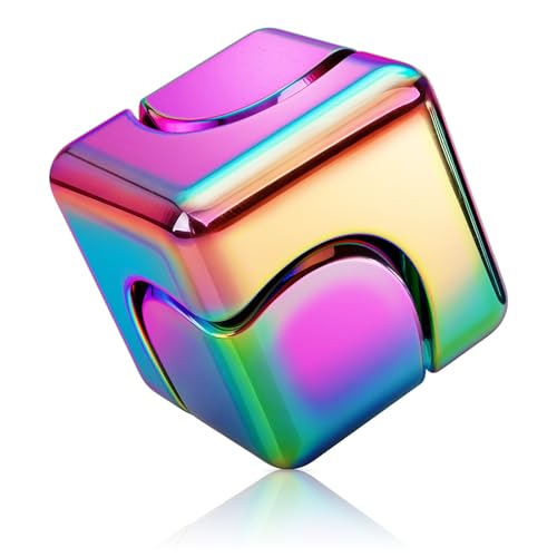 Coolden Fidget Spinner Metal Fidget Cube für Kinder Erwachsene Anti Stress Spielzeug Cooles Mini Gadget Figner Spinner Stressabbau Focus 2 in 1 Spinning Fidget Toys Geschenk für Jungen Mädchen, Bunt