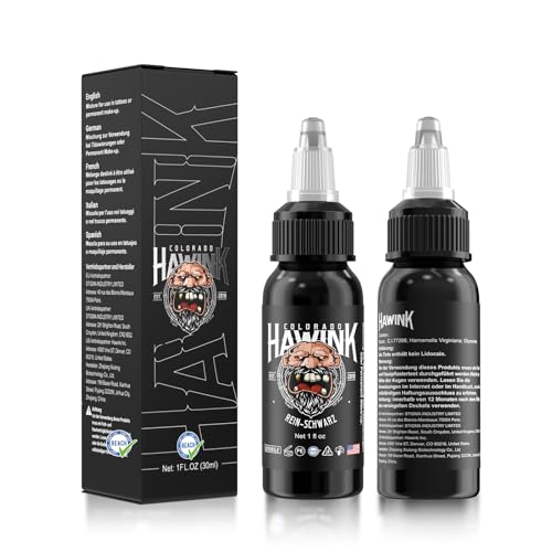 HAWINK Professionelle Tattoo Farbe Black Tattoo Ink Reines Schwarze 1 Flasche mit 1oz (30ml) TI203DE-30-001
