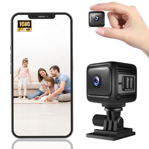 NGUUIQC Mini Kamera, 1080P Überwachungskamera Innen mit Infrarot Nachtsicht, Bewegungsmelder, Kamera Überwachung Innen mit Akku und App Benachrichtigungen, für Baby, Haustier