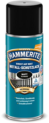 Hammerite Metallschutzlack Spray Matt, 3in1- Rostschutz, Schwarz, 400 ml