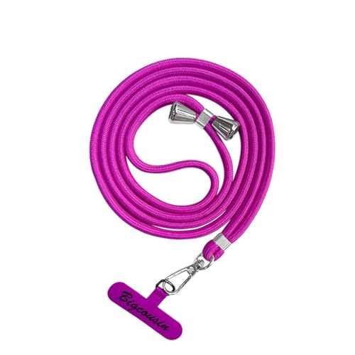 Bigcousin Universale Handykette,Handyband passend für Standard Handyhülle,Kette zum Umhängen mit Pad Handy Lanyard,verstellbar und abnehmbar,Rose Lila