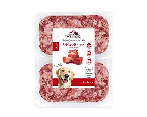 TACKENBERG Barf Schlundfleisch vom Rind für Hunde - 14 x 500 g - leckeres Frostfleisch als Hundefutter in Premiumqualität - geeignetes Gefrierfutter für übergewichtige Hunde - ohne Zusatzstoffe
