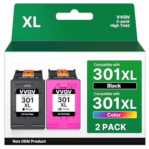 VVQV 301 XL Druckerpatronen Multipack Ersatz für HP 301 Druckerpatronen für HP 301 XL 301XL für HP Envy 4500 5530 5534 4504 DeskJet 2540 1510 2544 2549 OfficeJet 4630 4632 2620 2622 (Schwarz,Farbe)