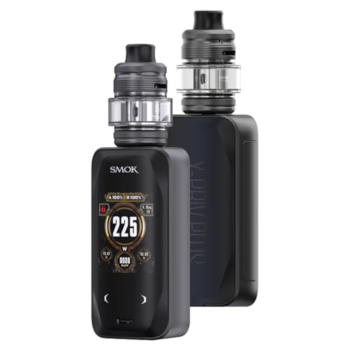 SMOK X-Priv Plus Kit |Smok X-Priv Plus Mod 225W mit 5.5ml Top Füllung TF-D SubTank Fit D-Coil 0.15ohm 0.23ohm Elektronische Zigarette DTL Vape No Nikotin (Black)