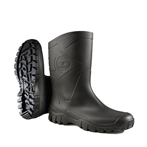 DUNLOP Dee Calf Gummistiefel – Halbhohe Regenstiefel für Damen & Herren – Wasserdicht, Leicht, Komfortabel – Schwarz – Größe 44