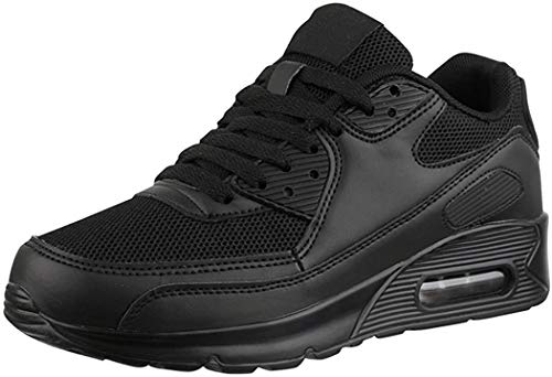 Elara Damen Herren Sneaker Unisex Sport Laufschuhe Turnschuhe Chunkyrayan H001-Z001 Black-43P