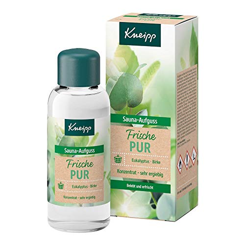 Kneipp Sauna Aufguss Frische Pur, sorgfältig ausgewähltes ätherisches Eukalyptus-Öl & Auszüge aus der Birke wirken anregend & besonders wohltuend, belebt & erfrischt, 100 ml (1er Pack)