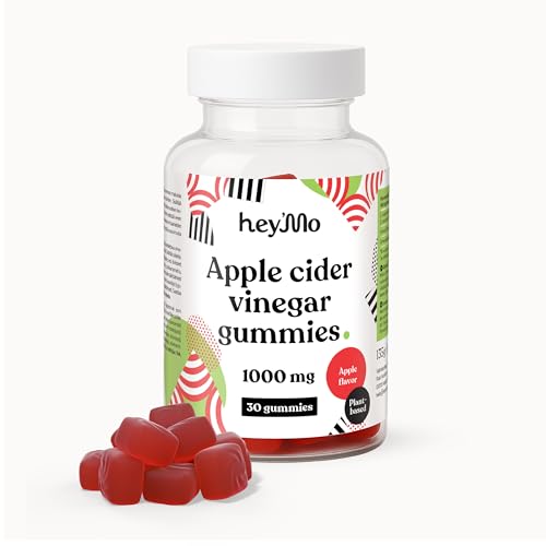 Hey'Mo Apfelessig Gummies 1000 mg pro Tag, Vitamin C & Chrom – Gummibärchen