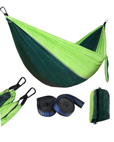 OTraki Hängematte Outdoor 270x140cm Reise Camping Hängematte Ultraleicht Tragbare Hängematte Nylon Hammock für Garten, Indoor, Balkon, Terrasse, Camping
