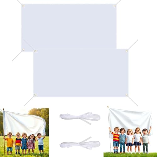 Banner Selbst Gestalten, Abi Plakat Stoff, Plakat, 2 Stück 200x100cm Weiße Banner, Personalisiert Für Geburtstag, Hochzeit, DIY Projekte, Outdoor Partyfeiern