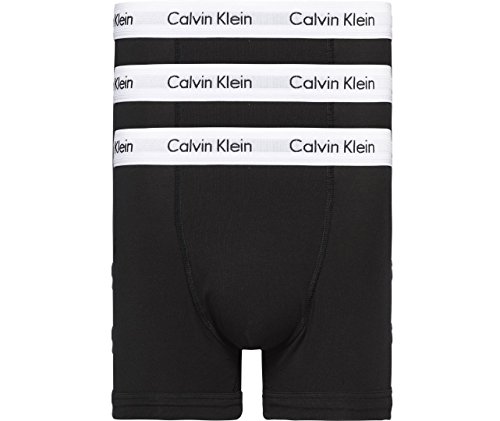 Calvin Klein Herren 3er Pack Boxershorts Trunks Unterwäsche, Schwarz (Black), M