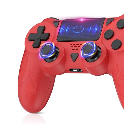 GGiking Wireless Controller für PS-4, Kompatibel mit PS-4 Pro/Slim/PC, Kabellose Gamepad mit Turbo, Touchpanel, Dual Vibration, 6-Achsen Gyro Sensor, 3,5-mm-Audiobuchse