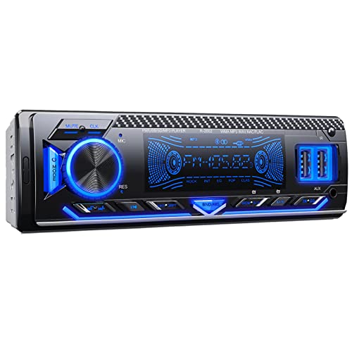 RDS Autoradio Bluetooth,7 Farben/FM 1 DIN Autoradio mit Bluetooth Freisprecheinrichtung MP3 Player Radio mit SD/AUX/ 2USB für Musikspielen und Aufladen